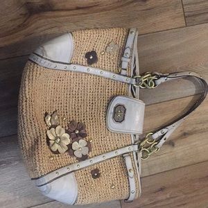 Cute coach straw floral tote